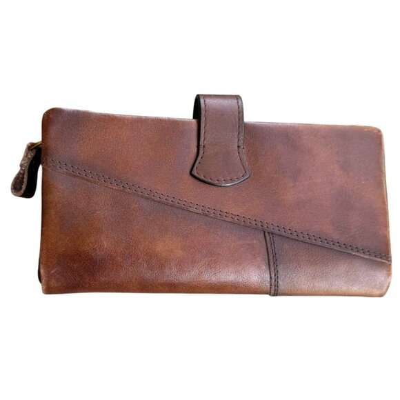 Genuine Leather Brown Zip Wallet With Card Slots & ID Window By Leteulo - Picture 6 of 12